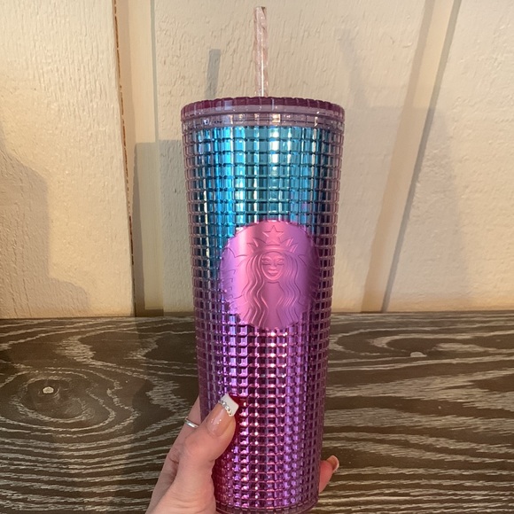 💕💕SOLD Brand New Starbucks Pink and Blue Ombre Grid Venti Cold Cup💕💕 - Picture 3 of 5